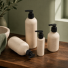 Eco-Friendly Hotel Supplies Cosmetic Container Biodegradable Wheat Straw Bottle Dispenser for Shampoo Shower Gel Empty Container