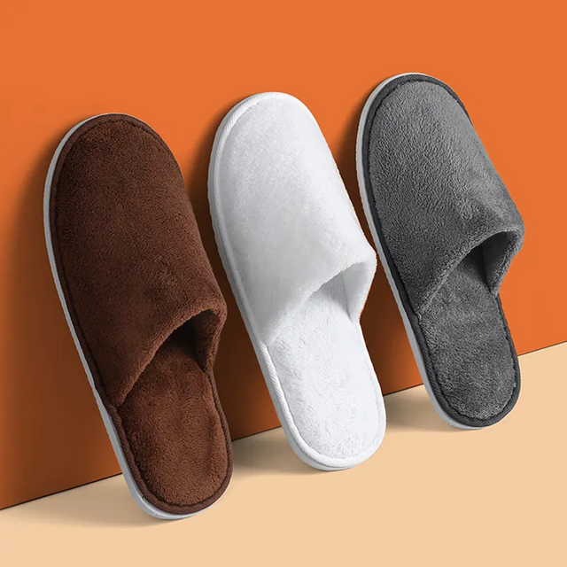 Factory Cheap Wholesale Custom Logo Disposable Hotel Amenities Guest Slippers for Travel Spa Airline