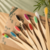 Natural Eco-Friendly Biodegradable Bamboo Toothbrush with Colorful Nylon Bristles Wood Dental Toothbrushes