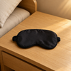 Recyclable Double Imitated Silk Eye Mask with Custom Logo Shading Blind Fold for OEM Brand Hotel Amenities