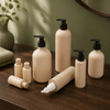 Eco-Friendly Hotel Supplies Cosmetic Container Biodegradable Wheat Straw Bottle Dispenser for Shampoo Shower Gel Empty Container