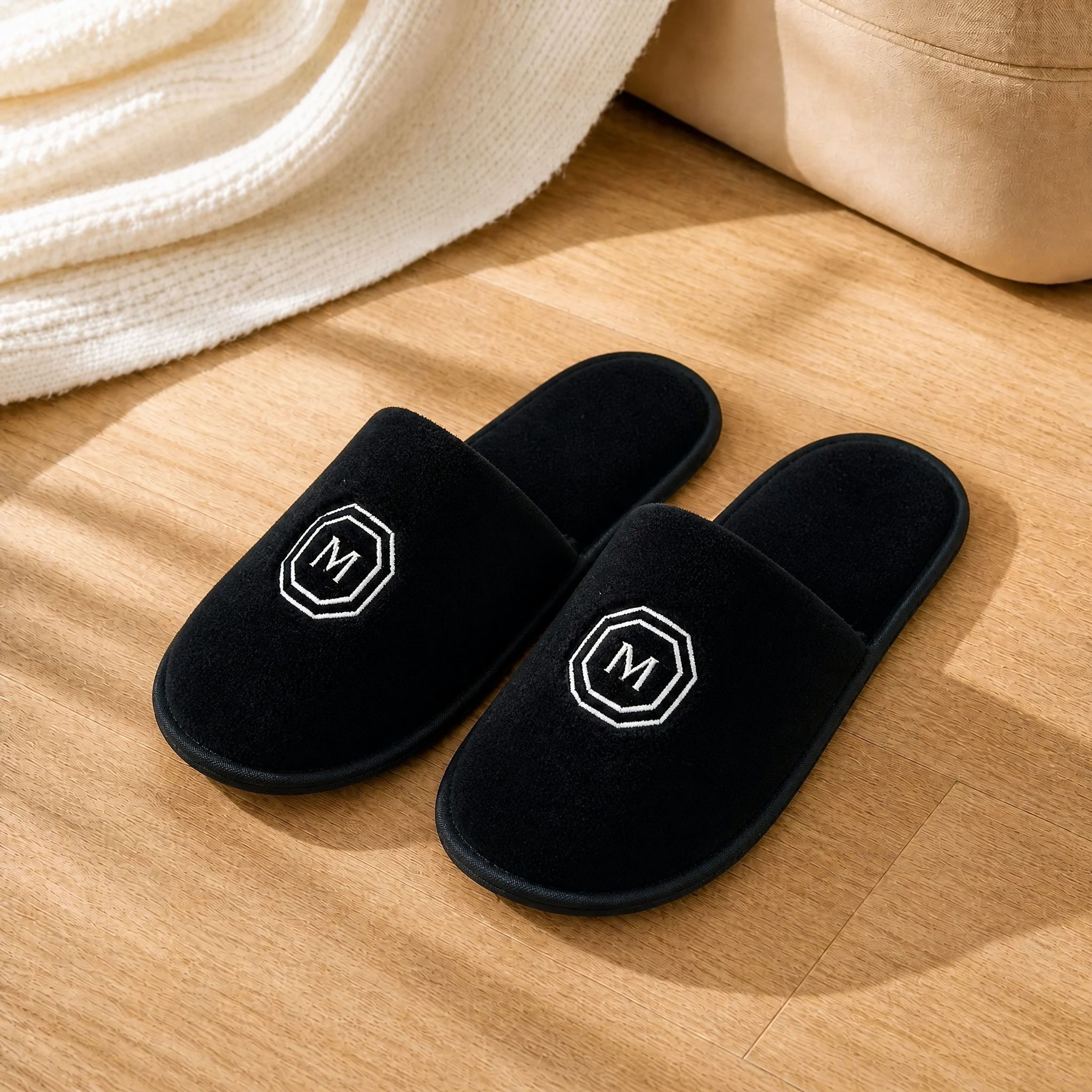 Customized logo Coral Fleece Hotel Slippers, Personalized Design, Hotel Amenities