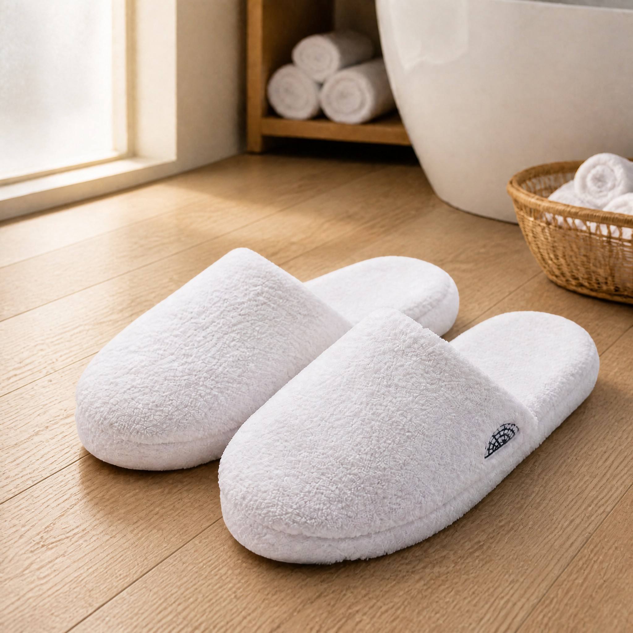 Customized Logo Closed-Toe Disposable Slippers Eco-Friendly Hotel Supplies Manufactured by Hotel Amenities Experts