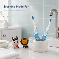 Kids Children Manual Toothbrush Cute Cartoon Ultra Soft Bristle Teeth Cleaning Oral Care Brush for Hotel Home Travel Bathroom