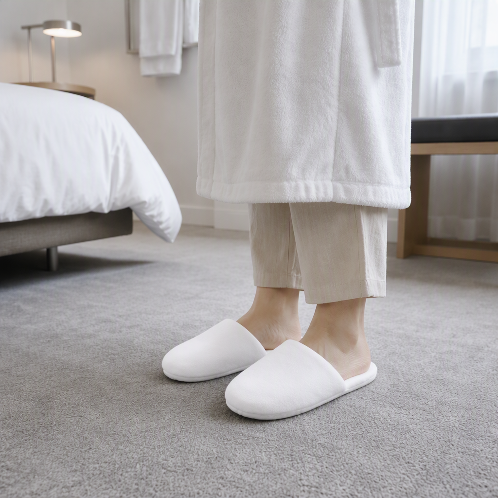 Wedding slippers for Guests Personalize logo Acceptable Hospitality Luxury Extra Soft Hotel slippers