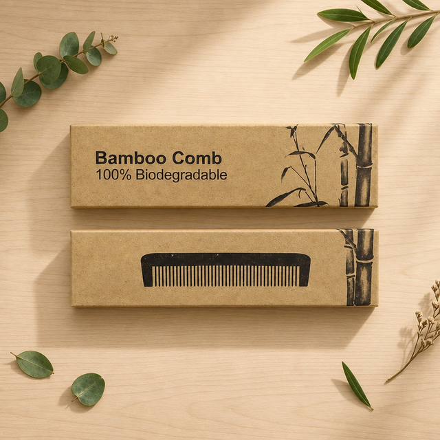 Disposable Bamboo Comb Handmade Natural Wooden Comb Hotel Supplies with Environmentally Friendly Packaging