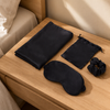 Recyclable Double Imitated Silk Eye Mask with Custom Logo Shading Blind Fold for OEM Brand Hotel Amenities