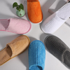 Ready Stock Eco-Friendly Coral Velvet Hotel Slippers Disposable Spa Slipper Closed Toe Travel Cheap Toiletries Low MOQ Wholesale