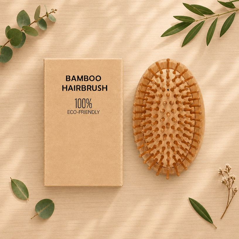 Portable Bamboo Air Cushion Comb Compact Female Home Hair Care Brush
