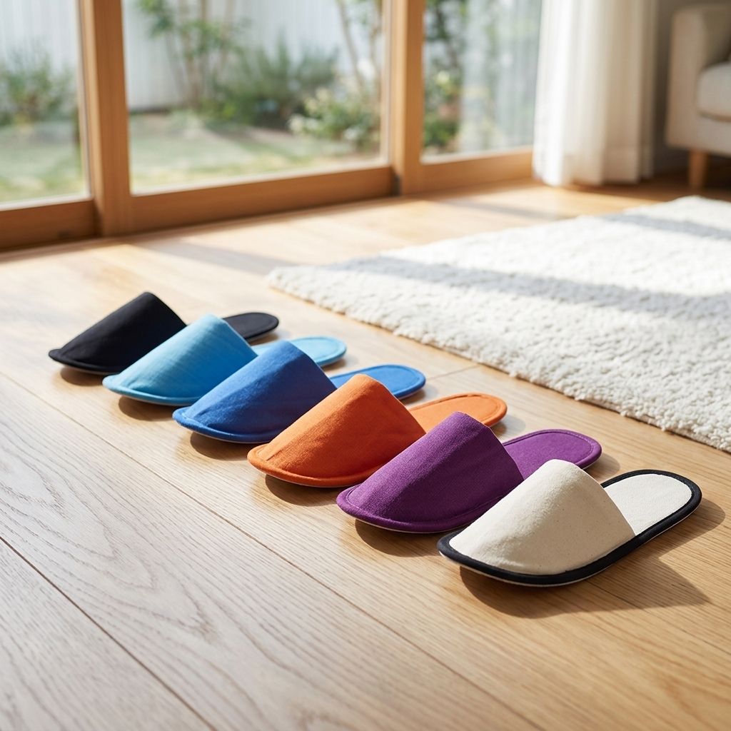 Custom Eco-Friendly Recyclable Unisex Closed-Toe Hotel Travel Slippers Comfortable Cotton Linen Cork Sole Natural Stylish