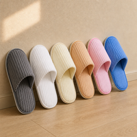 Factory Directly Supply Disposable Anti-slip Colorful Velour Hotel Spa Airline Guests Slippers