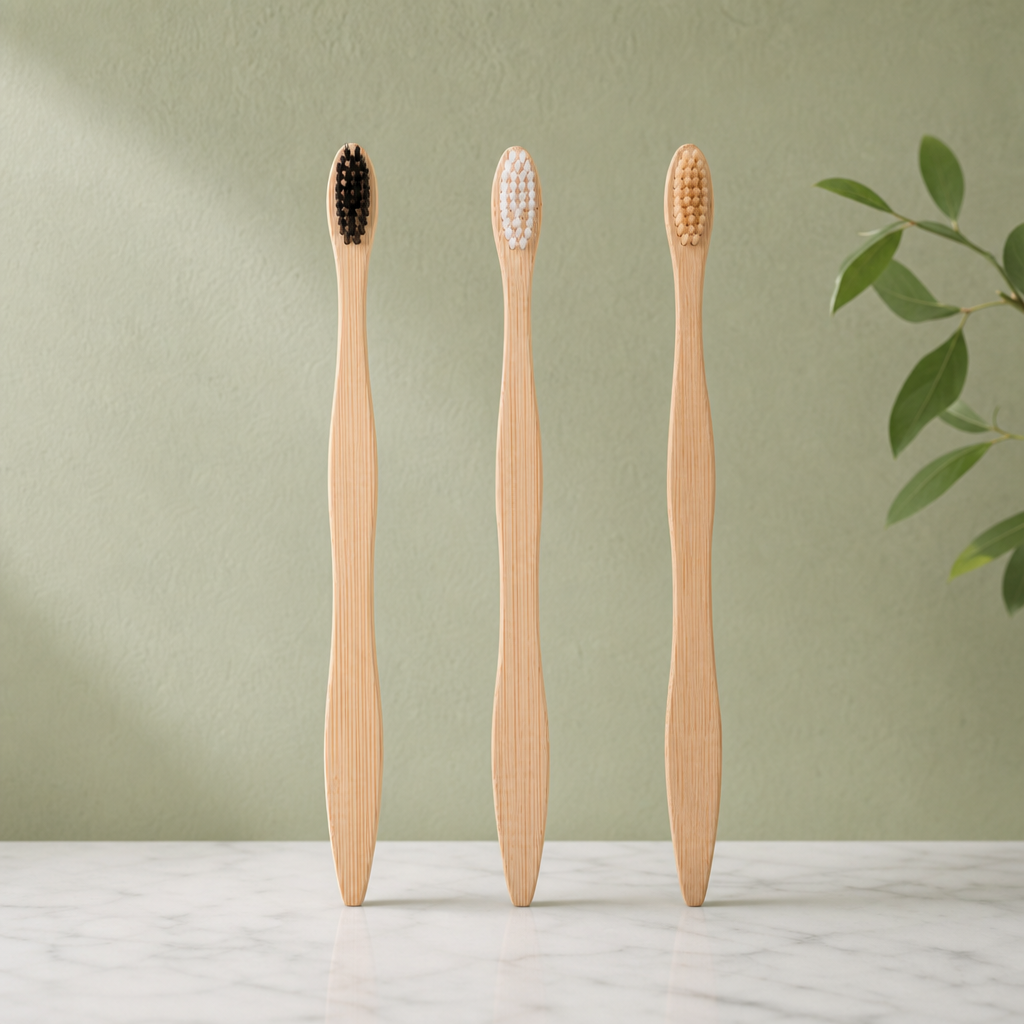 New Design Eco-friendly Bamboo Toothbrush for Adults Biodegradable Natural Reusable Toothbrush for Home Hotel Travel