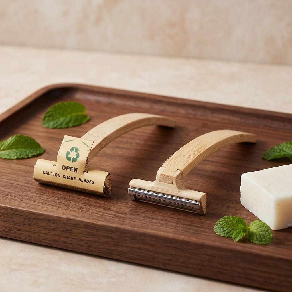 Travel-Safe Disposable Shaving Razor with Triple Stainless Steel Blades Biodegradable Bamboo for Hotels and On-the-Go Use