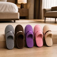 Factory Wholesale Coral Fleece Ultra Soft Star Hotel Spa Luxury Slippers Wedding Party Guest Slippers